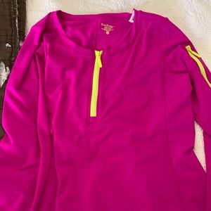 Hot pink half zip pullover